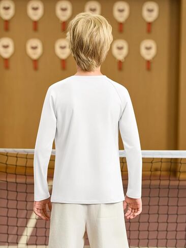 Haloumoning Boys Long Sleeve Athletic T-Shirts Kids Quick Dry Youth Performance Active Basic Tees 5-14 Years in Kuwait