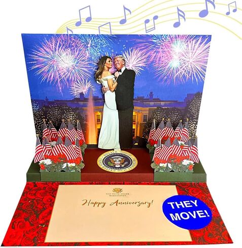 Donald Pop Up Anniversary Card with Light & Sound, Funny Anniversary Card for Parents, Says Happy Anniversary in Trump's Real Voice, Anniversary Cards for Him, Couple & Husband (Dancing) in Kuwait