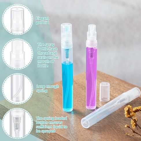 Zhehao 200 Pcs Mini Spray Bottles 5 ml Clear Plastic Perfume Bottles Refillable Fine Mist Perfume Atomizer Portable Empty Sample Containers for Cleaning, Essential Oils, Travel in Saudi Arabia