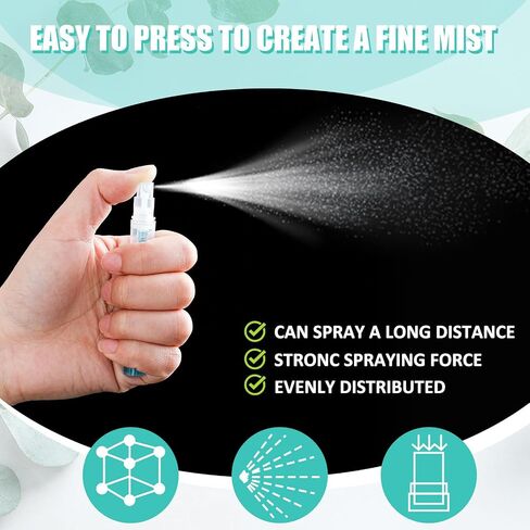 Zhehao 200 Pcs Mini Spray Bottles 5 ml Clear Plastic Perfume Bottles Refillable Fine Mist Perfume Atomizer Portable Empty Sample Containers for Cleaning, Essential Oils, Travel in Saudi Arabia