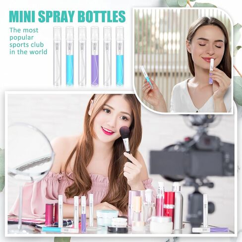 Zhehao 200 Pcs Mini Spray Bottles 5 ml Clear Plastic Perfume Bottles Refillable Fine Mist Perfume Atomizer Portable Empty Sample Containers for Cleaning, Essential Oils, Travel in Saudi Arabia