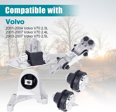 محرك المحرك ونقل Mount Kit 5pcs متوافق مع نوبات 2003-2007 Volvo XC70/S80 2.5L 2003-2006 XC90 2.5L استبدال A4003 A4038 A4003 A4001 A7084 in Kuwait