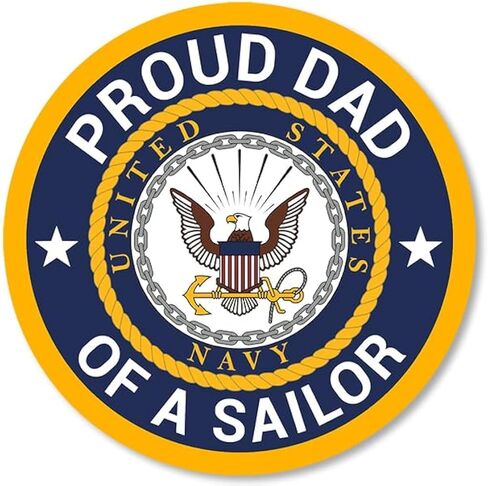 جولة فخور أبي من ملصق بحار (Navy Naval Vinyl Secal United States Logo للسيارة ، الشاحنة ، الكمبيوتر المحمول (3 بوصات) USN مرخصة in Saudi Arabia
