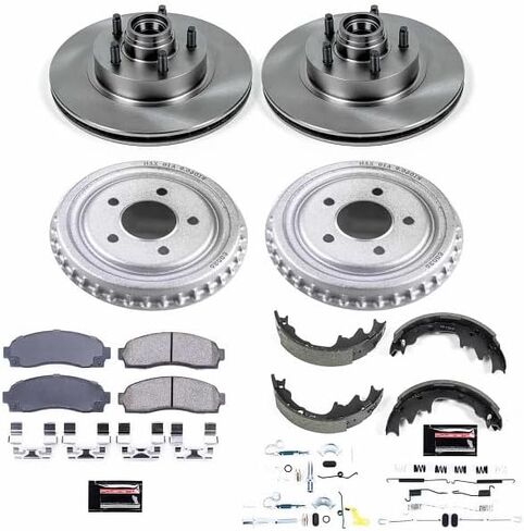 Power Stop KOE15154DK AutoSpecialty الأمامية والخلفية البديلة طبول الفرامل ووحدات الفرامل السيراميك لفورد رينجر ، Mazda B2300 ، Mazda B3000 ، Mazda B4000 [طراز محدد] in Saudi Arabia