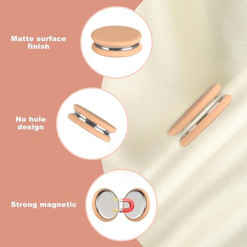 8PCS Hijab Magnetic Pins, Multi-Purpose Strong Magnets Hijab Pins, Pinless Scarf Magnetic Pin, Black Brooch Small Magnetic Scarf Clasp Hijab Pins for Women Clothes Hijabs Scarves (Oblate Matte) in Kuwait