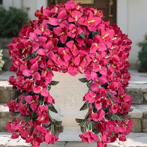 2pcs Outdoor Artificial Faux Bougainvillea Hanging Flowers Plants, Fake White Flowers Plant Silk UV Resistant for Outdoor Outside Summer, Decoration For Front Door Porch Planter Balcony (White) in Saudi Arabia