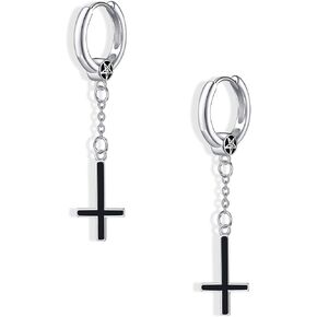 Upside Down Cross Earring 925 Sterling Sliver Upside Down Cross Dangle Earrings Jewelry Gifts for women men in Saudi Arabia
