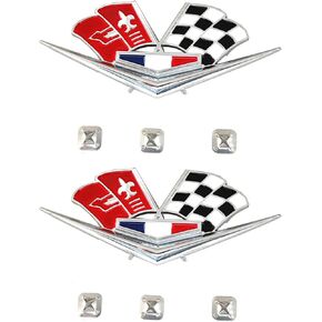 2Pcs 1962-1963 Impala 327 409 Belair Front Fender Emblem Replacement for Corvette (Chrome) in Kuwait