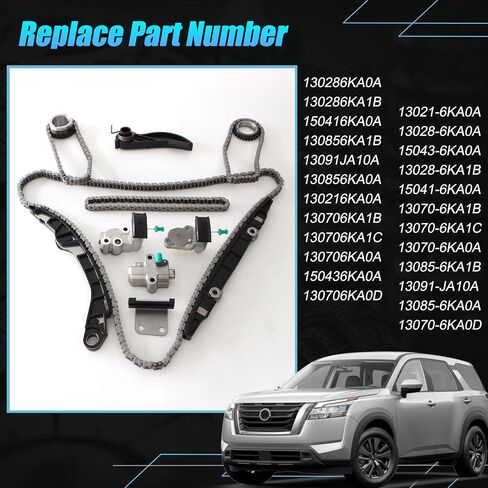 130286KA0A Engine Timing Chain Kit Fit 2017-2024 for Nissan Pathfinder Infiniti QX60 3.5L V6 Engine VQ35DD, Replace 13021-6KA0A 130286KA1B 130706KA1C 13091JA10A 150416KA0A 130856KA0A in Saudi Arabia
