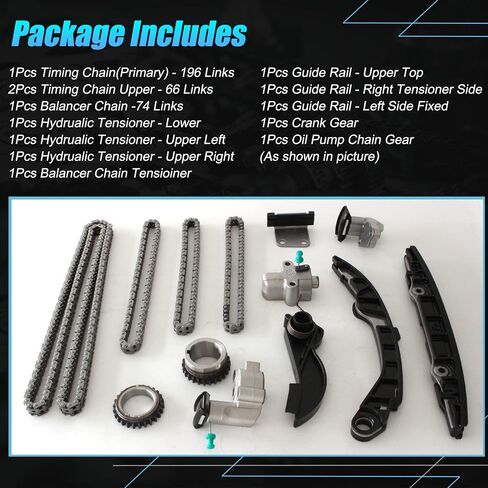 130286KA0A Engine Timing Chain Kit Fit 2017-2024 for Nissan Pathfinder Infiniti QX60 3.5L V6 Engine VQ35DD, Replace 13021-6KA0A 130286KA1B 130706KA1C 13091JA10A 150416KA0A 130856KA0A in Saudi Arabia
