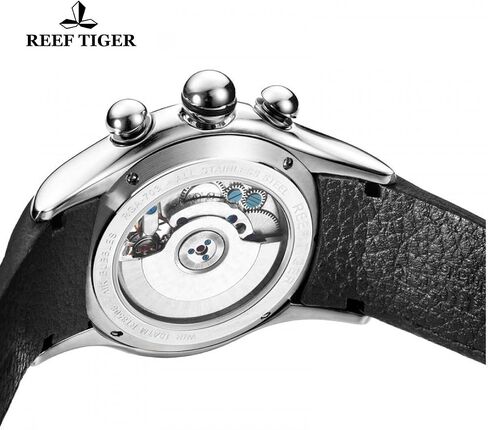 الساعات الرياضية Tiger Tiger Reef للرجال الأسود العظمي الهاتفي الصلب Tourbillon Watch RGA703 in Kuwait