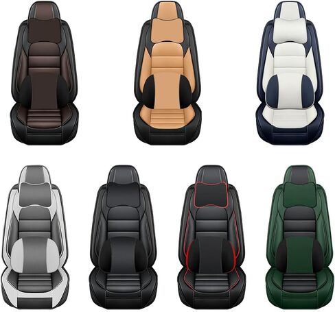Car Seat Covers for Audi Q5 2009-2025,Waterproof Soft Breathable PU Leather Seat Cover with Storage Pockets(Blue&White,Full Set) in Kuwait