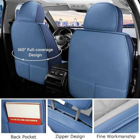 otoez Car Seat Covers Full Set, Nappa Leather Seat Covers for Cars with Lumbar Support, Breatheable Automotive Seat Cover Protector Universal Fit for Most Car Sedan SUV Truck, Pink & White in Saudi Arabia
