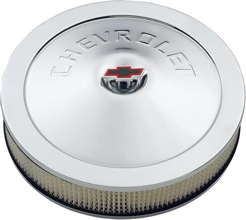 Proform 141-302 Chrome 14 "Diameter Air Cleaner Kit مع شعار شيفروليه المرتفع و 3" مرشح الورق in Saudi Arabia