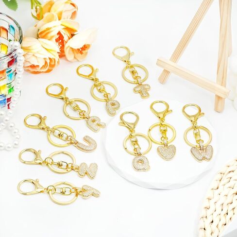 Initial Keychain for Women Men Small Alphabet A-Z Keychain Charms for Keys Purse Backpacks in Saudi Arabia