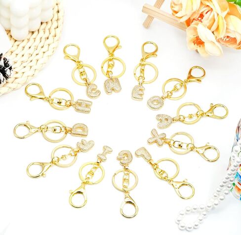 Initial Keychain for Women Men Small Alphabet A-Z Keychain Charms for Keys Purse Backpacks in Saudi Arabia