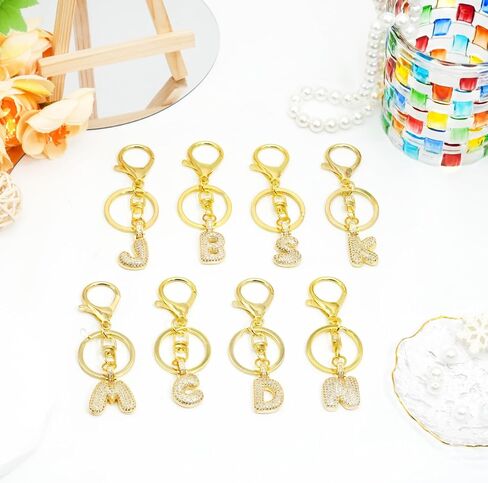 Initial Keychain for Women Men Small Alphabet A-Z Keychain Charms for Keys Purse Backpacks in Saudi Arabia