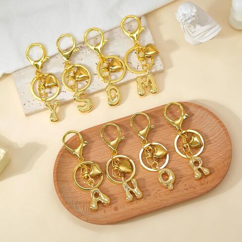 Initial Keychain for Women Men Small Alphabet A-Z Keychain Charms for Keys Purse Backpacks in Saudi Arabia