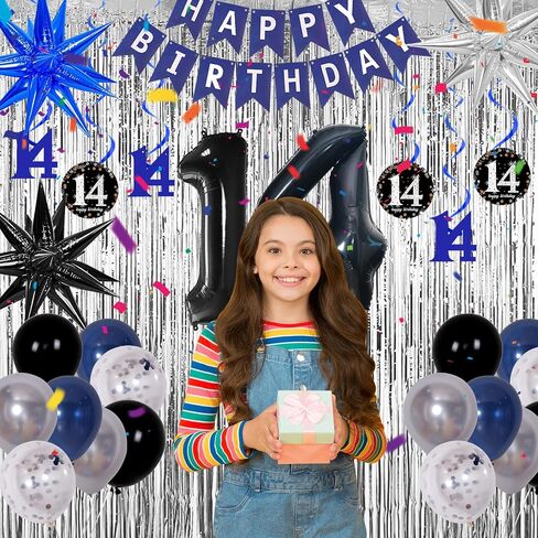 16th Birthday Decorations for Boys and Girls Dark Blue, HAPPY BIRTHDAY Banner Black Number 16 Balloons Tablecloth Foil Backdrop Star Balloons Garland Arch Kit-16 Years Old Birthday Party Supplies in Kuwait
