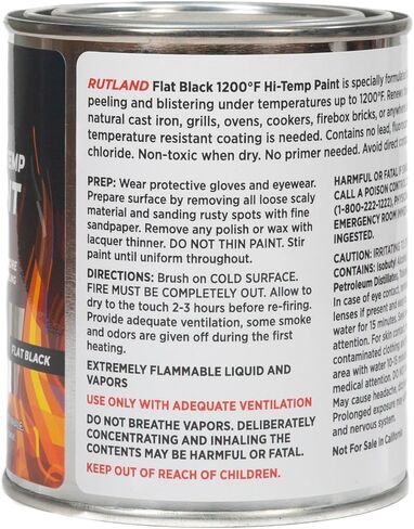 Rutland Products 80 Hi-Temp Spray Paint, Fl Oz (Pack of 1), Black, 12 in Saudi Arabia