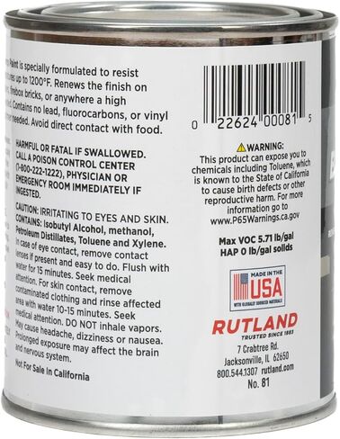 Rutland Products 80 Hi-Temp Spray Paint, Fl Oz (Pack of 1), Black, 12 in Saudi Arabia