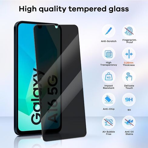4+4 Pack Screen Protector & Phone Lens Camera Protector forSamsung Galaxy A35 5G, 9H Tempered Glass Cell Phone Protector, Anti-Fingerprint Phone Camera Case in Kuwait