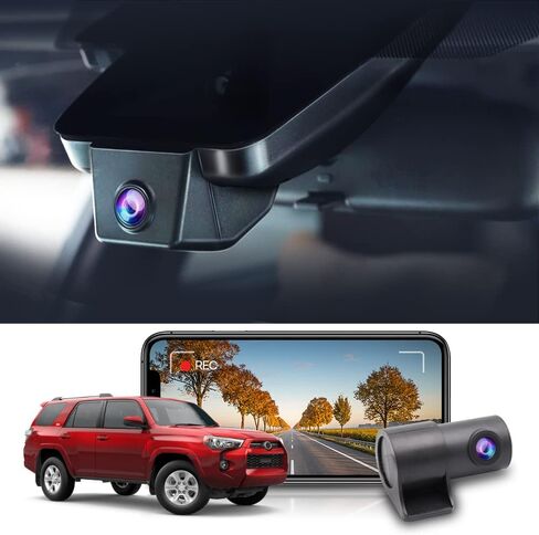 FITCAMX Front 4K+REAR 1080P DASH CAM لعام 2020-2024 TOYOTA 4RUNNER TRD Sport Limited Pro Off-Road Venture SR5 Premium ، Look OEM ، تسجيل حلقة ، واي فاي وتطبيق مضمّن ، G-SENSOR ، سهلة الاستخدام ، بطاقة 128GB in Kuwait