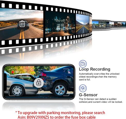 FITCAMX Front 4K+REAR 1080P DASH CAM لعام 2020-2024 TOYOTA 4RUNNER TRD Sport Limited Pro Off-Road Venture SR5 Premium ، Look OEM ، تسجيل حلقة ، واي فاي وتطبيق مضمّن ، G-SENSOR ، سهلة الاستخدام ، بطاقة 128GB in Kuwait