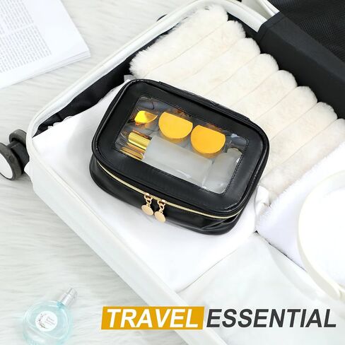 13 PCS Glass Award Travel Containers Mini Makeup Boats Size Size Size Bottles with Pump Pray و PU Leather Bagy Bag bag for Siled Serum Cream Moisturizers (Brown) in Kuwait