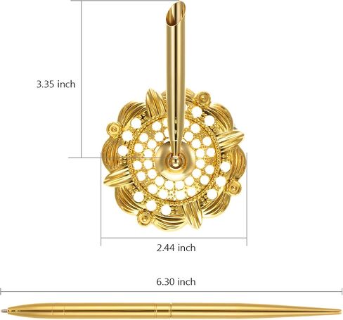 2 Pieces Hollow Round Pen Holder Pen Set for Wedding Bridal Engagement Guests Book Valentine's Day Favor(Rose Gold) in Saudi Arabia