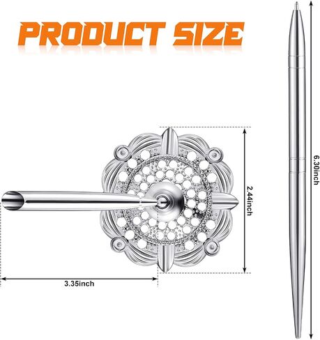 2 Pieces Hollow Round Pen Holder Pen Set for Wedding Bridal Engagement Guests Book Valentine's Day Favor(Rose Gold) in Saudi Arabia