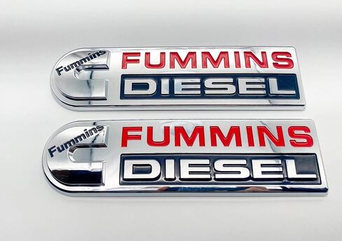 2Pc Compatible with Fummins Emblem Engines High Output Cummin Turbo Badge Logo 3D Badge Emblem (Chrome Red) in Saudi Arabia
