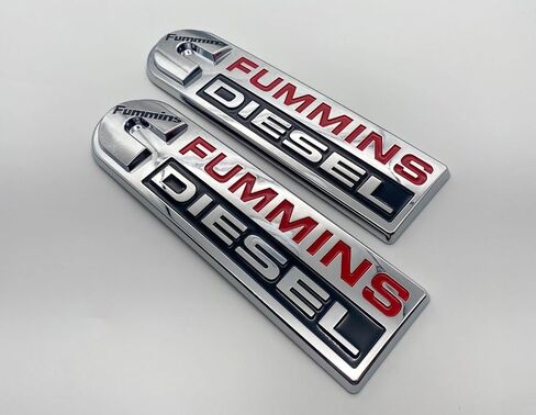 2Pc Compatible with Fummins Emblem Engines High Output Cummin Turbo Badge Logo 3D Badge Emblem (Chrome Red) in Saudi Arabia