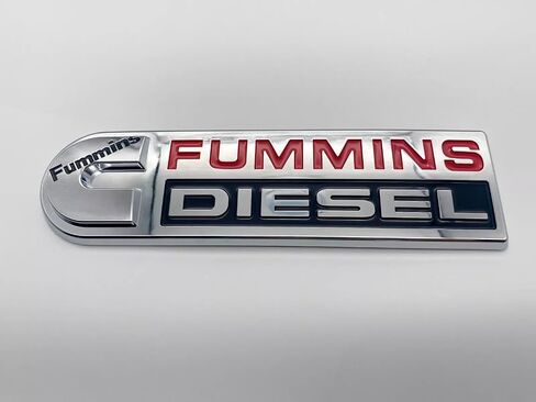 2Pc Compatible with Fummins Emblem Engines High Output Cummin Turbo Badge Logo 3D Badge Emblem (Chrome Red) in Saudi Arabia