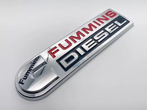 2Pc Compatible with Fummins Emblem Engines High Output Cummin Turbo Badge Logo 3D Badge Emblem (Chrome Red) in Saudi Arabia