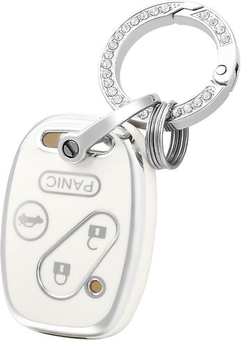 OFFCURVE Key Fob Cover with Keychain for Honda, Full Protective Car Key Case Holder for Honda Accord Accord Crosstour CR-V Civic Element Pilot Key Fob Keyless Entry Remote Car Accessories, White in Saudi Arabia