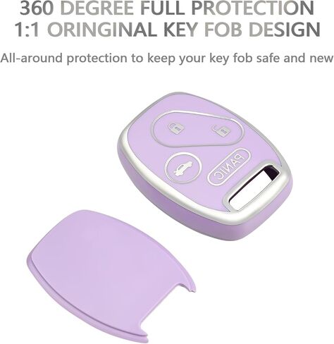OFFCURVE Key Fob Cover with Keychain for Honda, Full Protective Car Key Case Holder for Honda Accord Accord Crosstour CR-V Civic Element Pilot Key Fob Keyless Entry Remote Car Accessories, White in Saudi Arabia