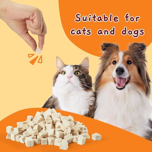 Jungle Calling Freeze Dried Dog & Cat Treats, Single Ingredient Duck Treats for Cats Dogs, High Protein Food Topper Duck Cube Cat Treats, Snacks for Training Duck Bites, 9.17 oz in Kuwait
