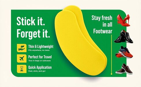 Natural Shoe Deodorant Stickers Odor Remover Patches for Shoes & Slippers, Long-Lasting Fresh Scent, Eliminates Bad Smell, Easy to Use – 20 Count Pack in Saudi Arabia
