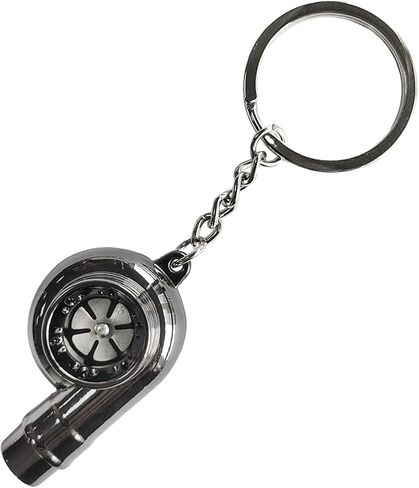 Augeny Car Turbo Keychain, Creative Charming Polished Turbocharger Key Chain, Mini Auto Turbo Key Ring, Car Part Decoration (Small-Black) in Saudi Arabia