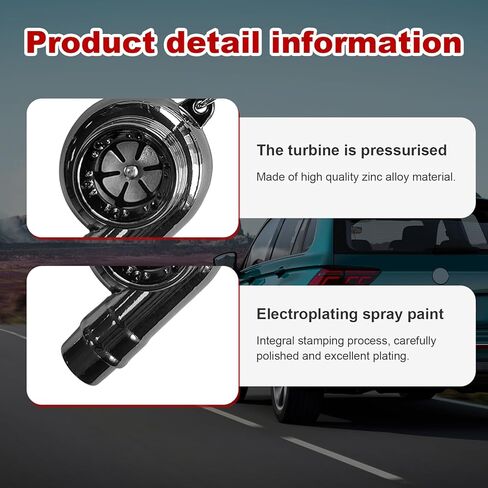 Augeny Car Turbo Keychain, Creative Charming Polished Turbocharger Key Chain, Mini Auto Turbo Key Ring, Car Part Decoration (Small-Black) in Saudi Arabia