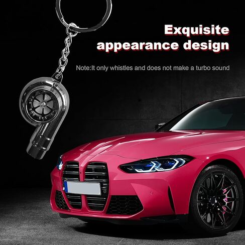 Augeny Car Turbo Keychain, Creative Charming Polished Turbocharger Key Chain, Mini Auto Turbo Key Ring, Car Part Decoration (Small-Black) in Saudi Arabia