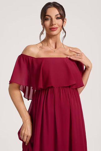 Ruffles Maternity Dresses Formal 2025 Long Chiffon Maternity Maxi Dress Summer TN347 in Saudi Arabia