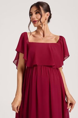 Ruffles Maternity Dresses Formal 2025 Long Chiffon Maternity Maxi Dress Summer TN347 in Saudi Arabia