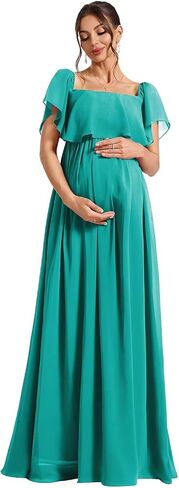 Ruffles Maternity Dresses Formal 2025 Long Chiffon Maternity Maxi Dress Summer TN347 in Saudi Arabia