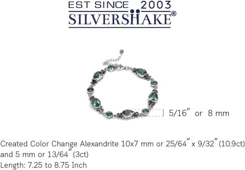 Silvershake 10X7mm Pear Shape Gemstone Antique Finishing or Yellow Gold Plated 925 Sterling Silver Balinese Style 7.25 to 8.75 Inch Adjustable Bracelet Jewelry for Women in Saudi Arabia
