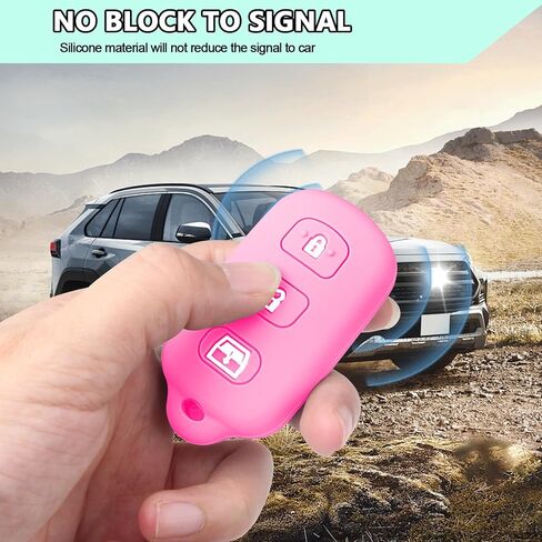 ft funtor 2 pcs لغطاء مفتاح تويوتا ، متوافق مع تويوتا 4Runner Camry Corolla Matrix Sequoia Avalon Silicone Cover مع 3 أزرار (أسود+رمادي) in Kuwait