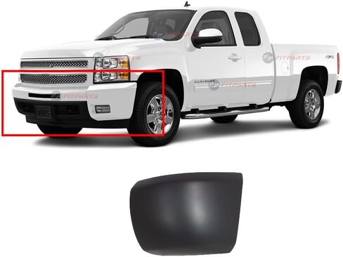 FitParts Compatible with Chevrolet Silverado 2007-2013 Front Left Bumper Cover End Cap. New Primed W/O Fog HlsGM1016103 15891690 in Saudi Arabia