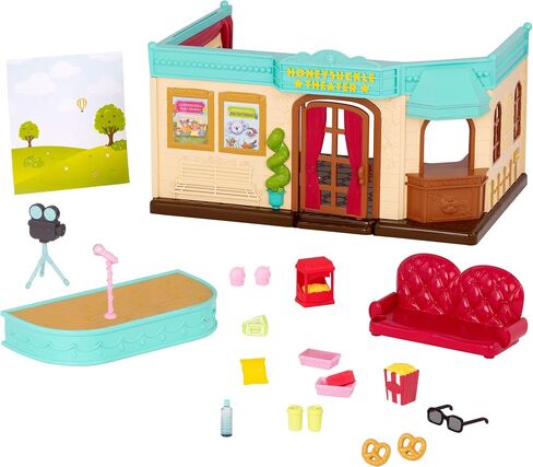 Li'l Woodzeez – 16 Pcs Safety Department Dollhouse Playset – Fire Truck, Miniature Furnitures & Accessories Included – Stackable Toy Pretend Play for Kids 3+ in Saudi Arabia