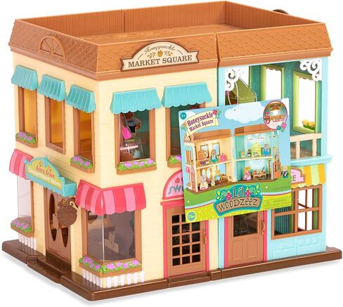 Li'l Woodzeez – 16 Pcs Safety Department Dollhouse Playset – Fire Truck, Miniature Furnitures & Accessories Included – Stackable Toy Pretend Play for Kids 3+ in Saudi Arabia